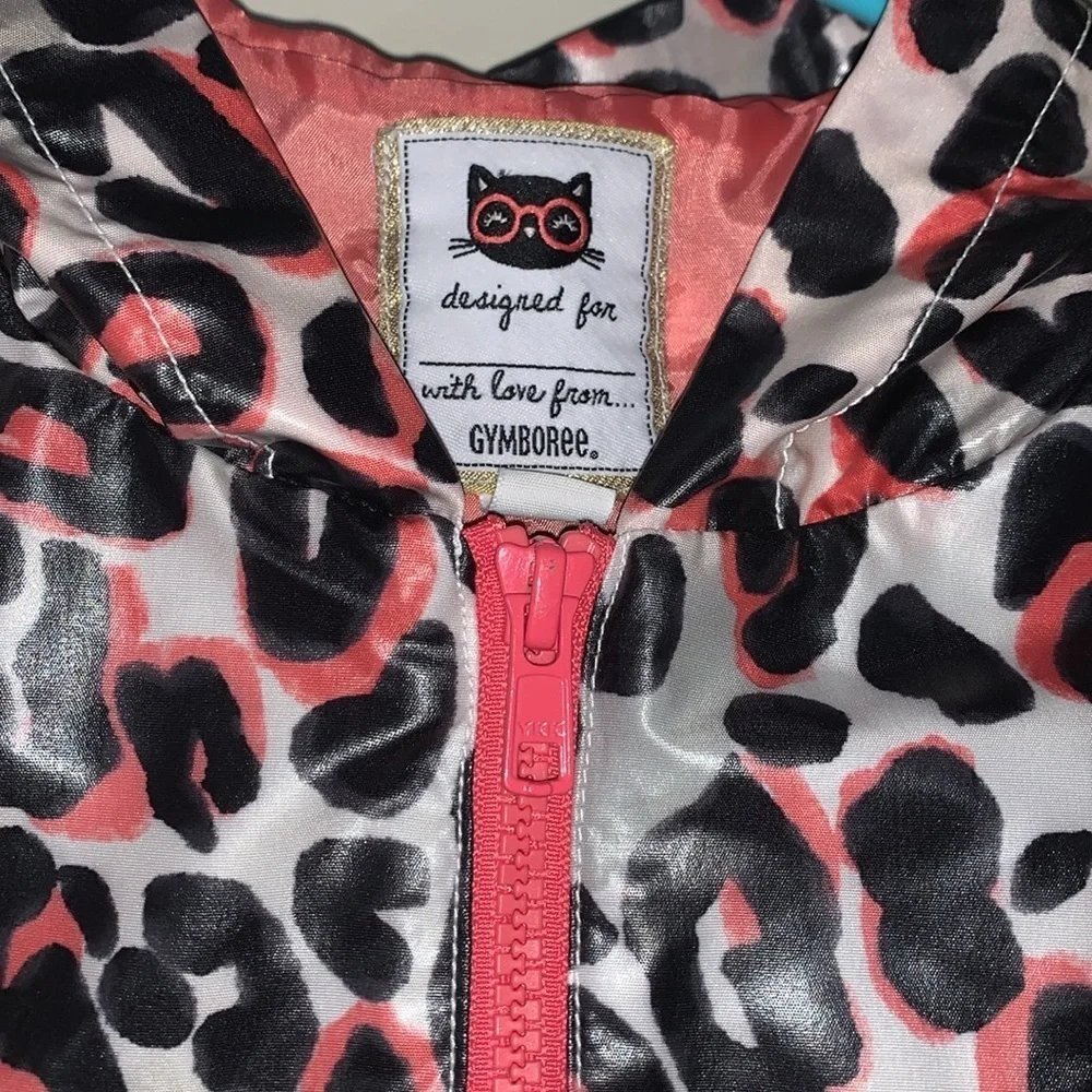 Gymboree Leopard Print Raincoat - Pink and Black
